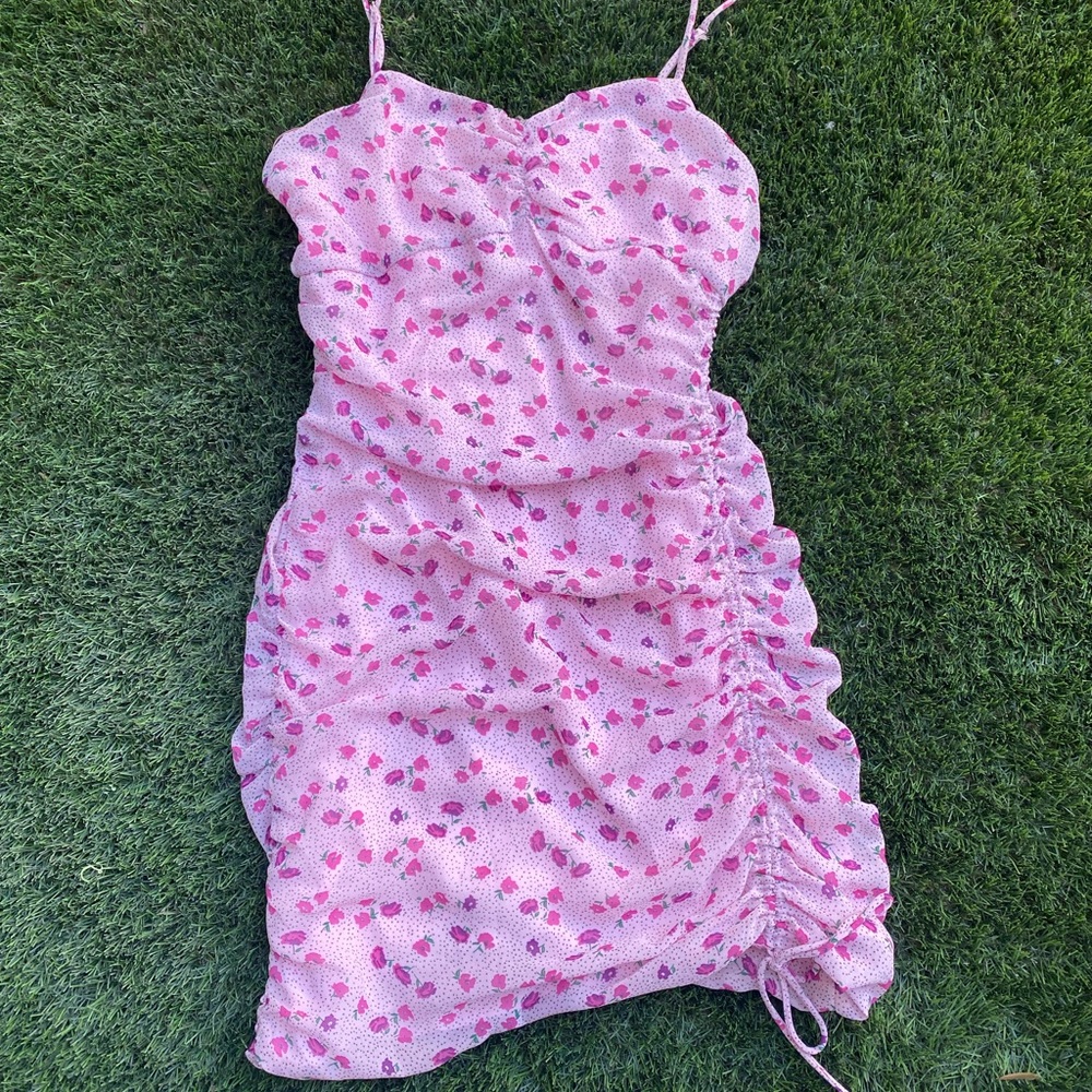 American Threads - Pink Floral Mini Dress